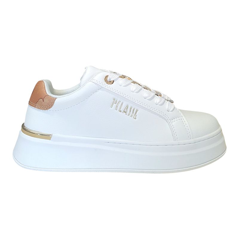 Alviero Martini 1A Classe Sneakers Donna Fondo a Cassetta con Gioello White/Geo Beige