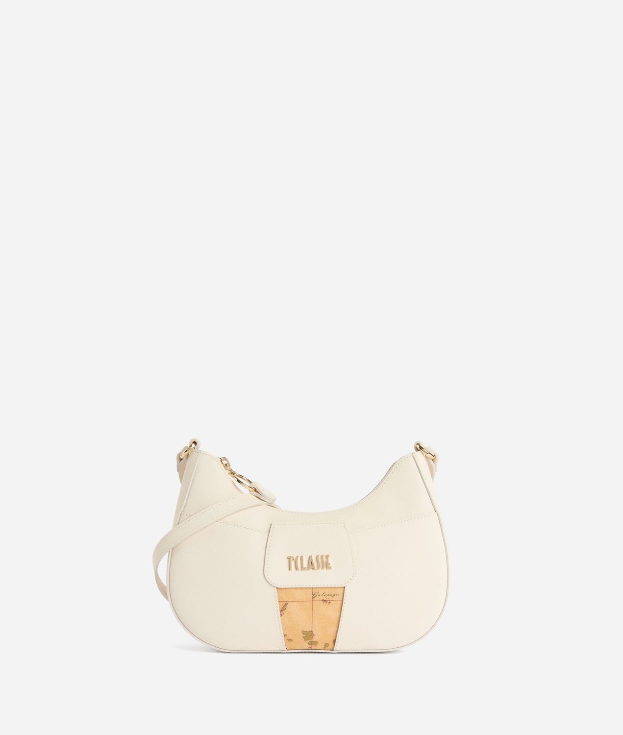 Alviero Martini 1A Classe Bloom City tracollina a mezzaluna Avorio