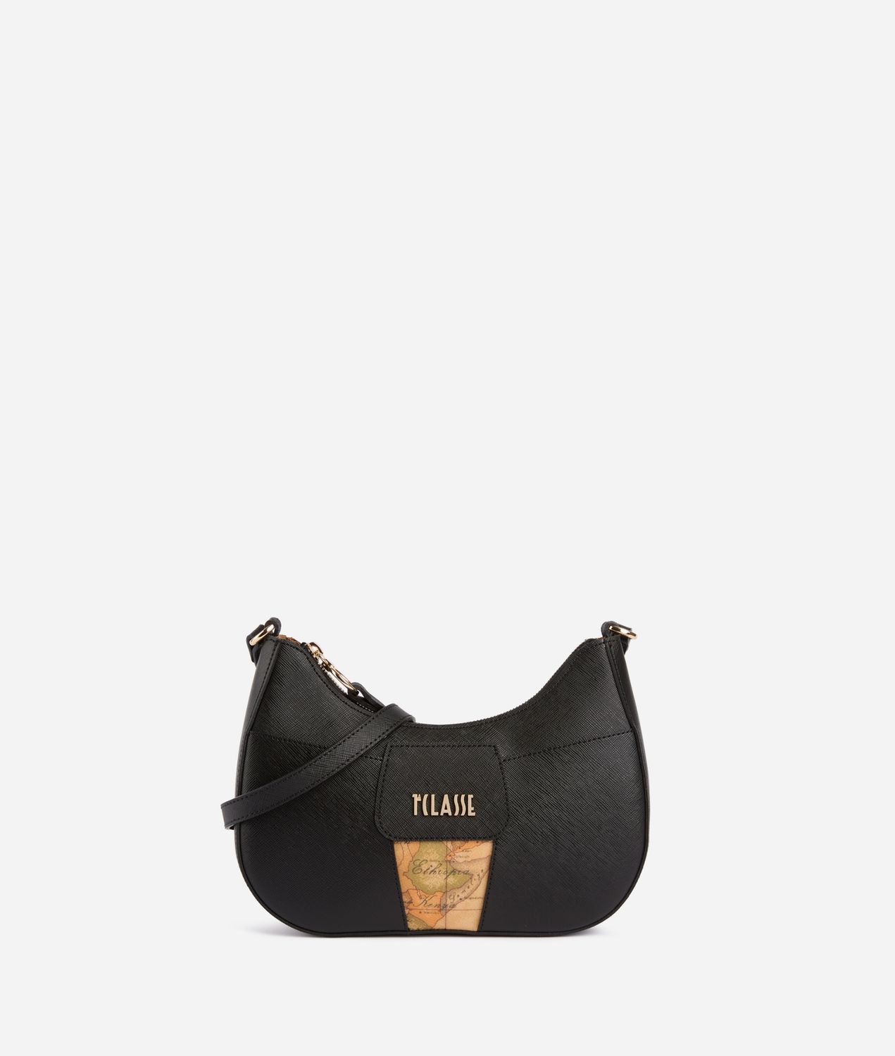 Alviero Martini 1A Classe Bloom City tracollina a mezzaluna Nera