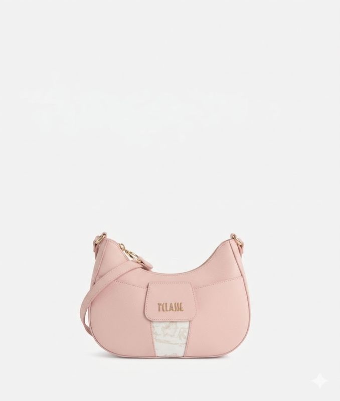 Alviero Martini 1A Classe Bloom City tracollina a mezzaluna Rosa Cameo