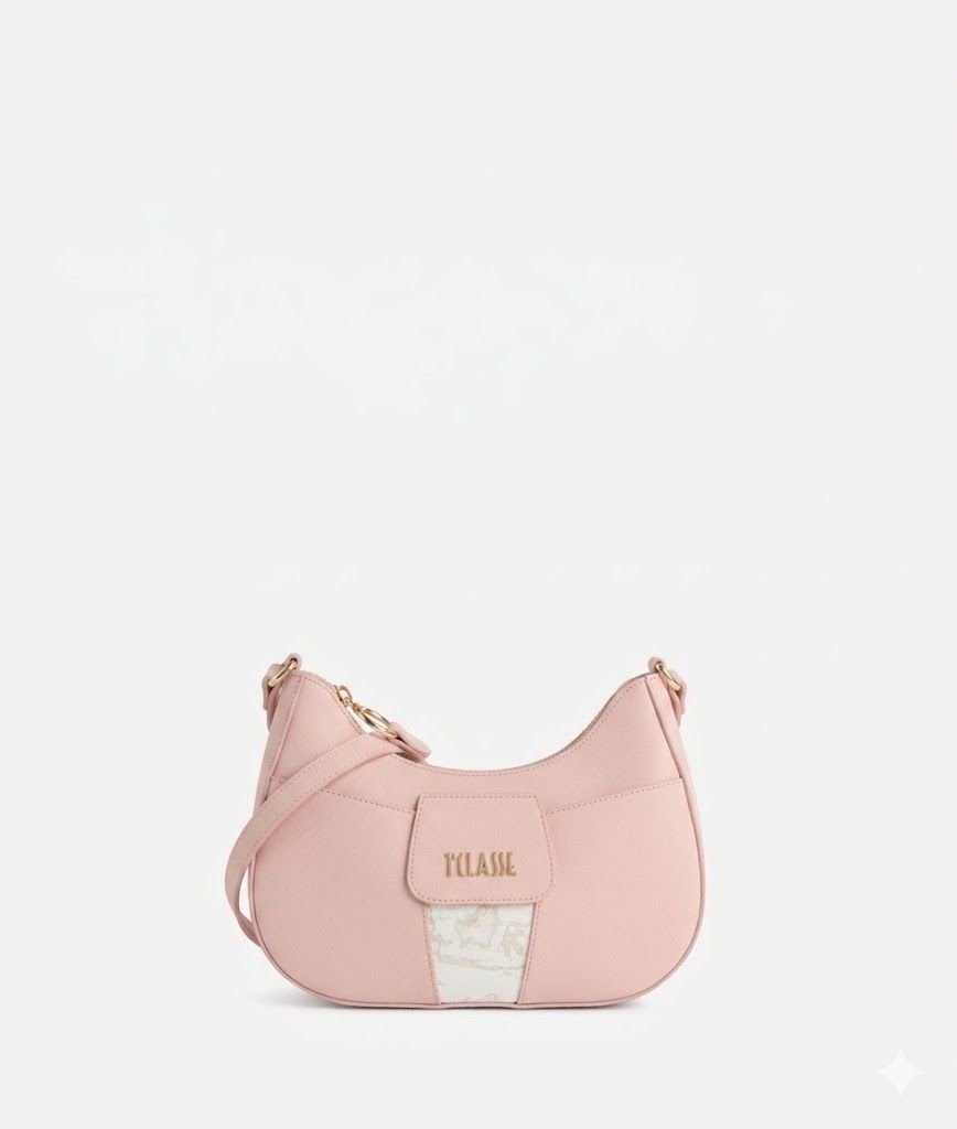 Alviero Martini 1A Classe Bloom City tracollina a mezzaluna Rosa Cameo