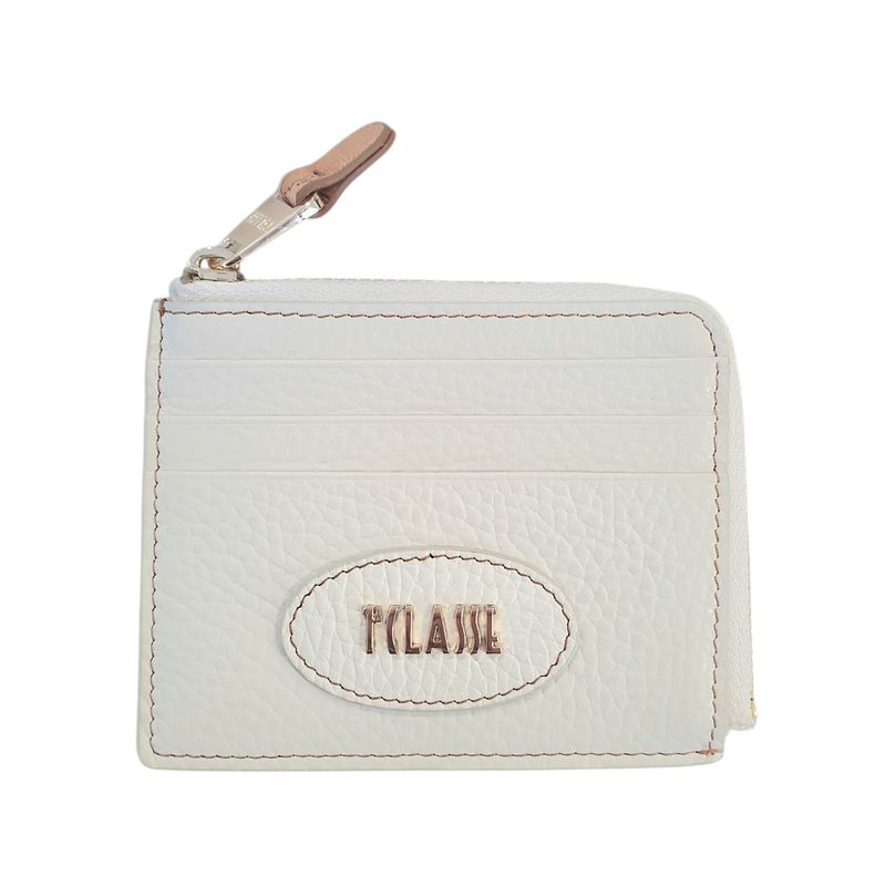 Alviero Martini 1A Classe Rodeo Leather portacarte con zip Avorio