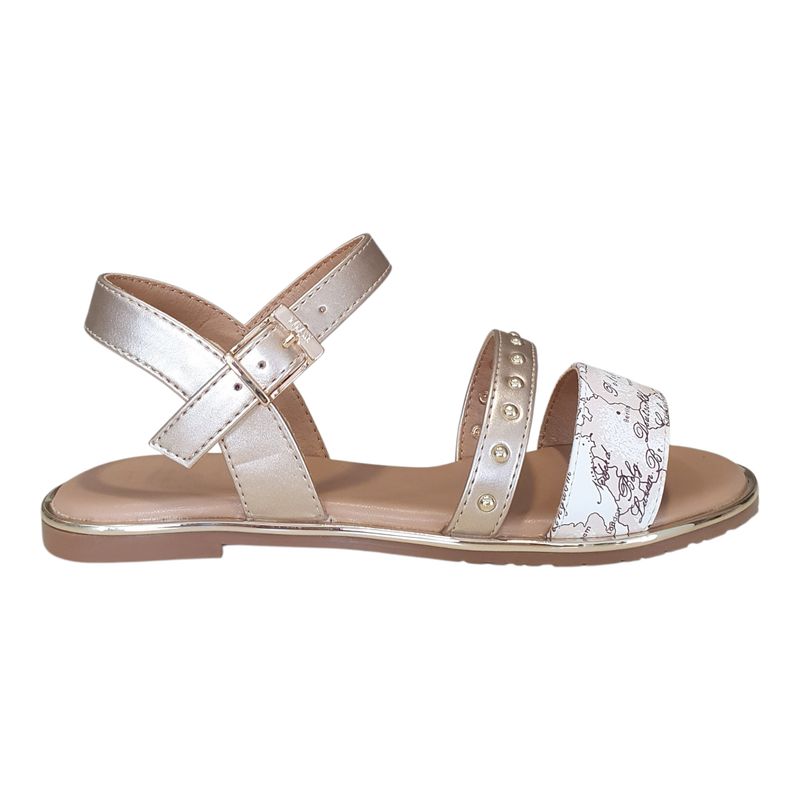 Alviero Martini 1A Classe Sandalo Basso Milk Geo/Platino