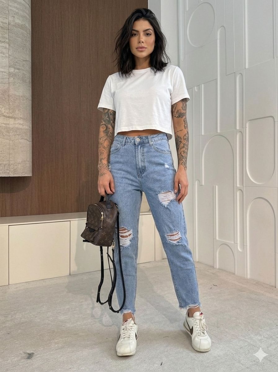 Estee  Brown Jeans Mom Fit Light Blu