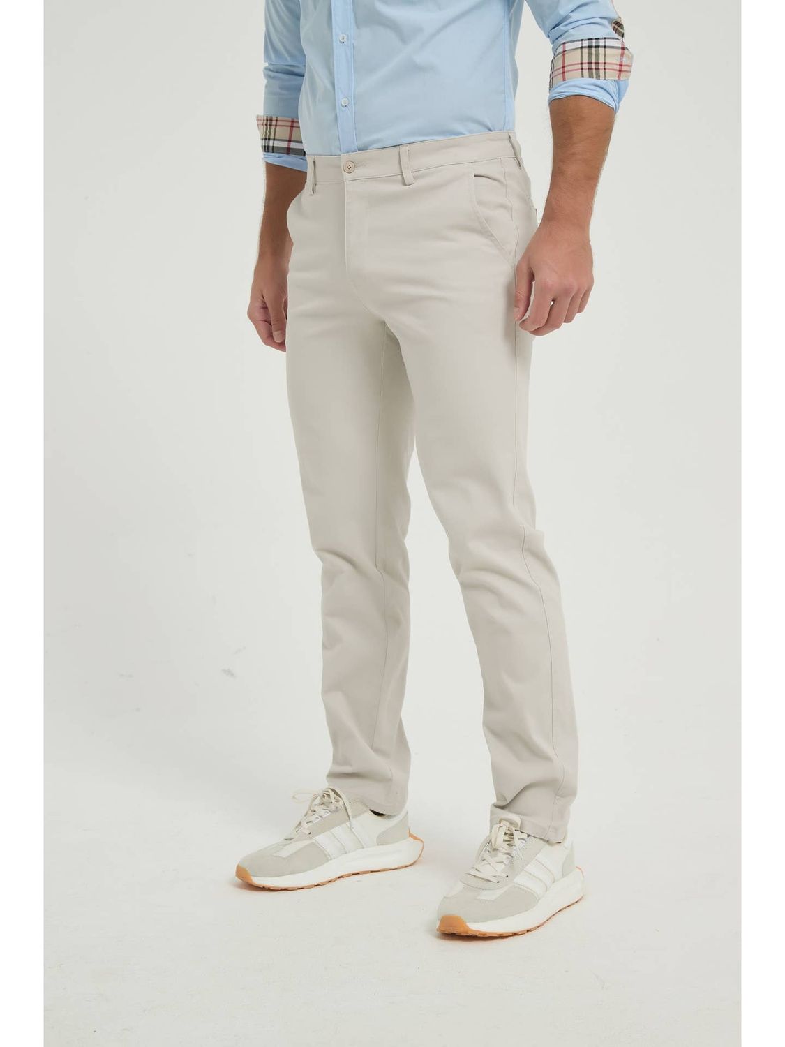 Yves Enzo Pantaloni chino elasticizzati Grigio Perla