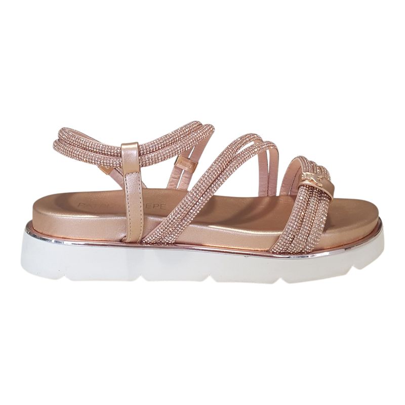 Patrizia Pepe Sandali Zeppa con Strass Cipria 