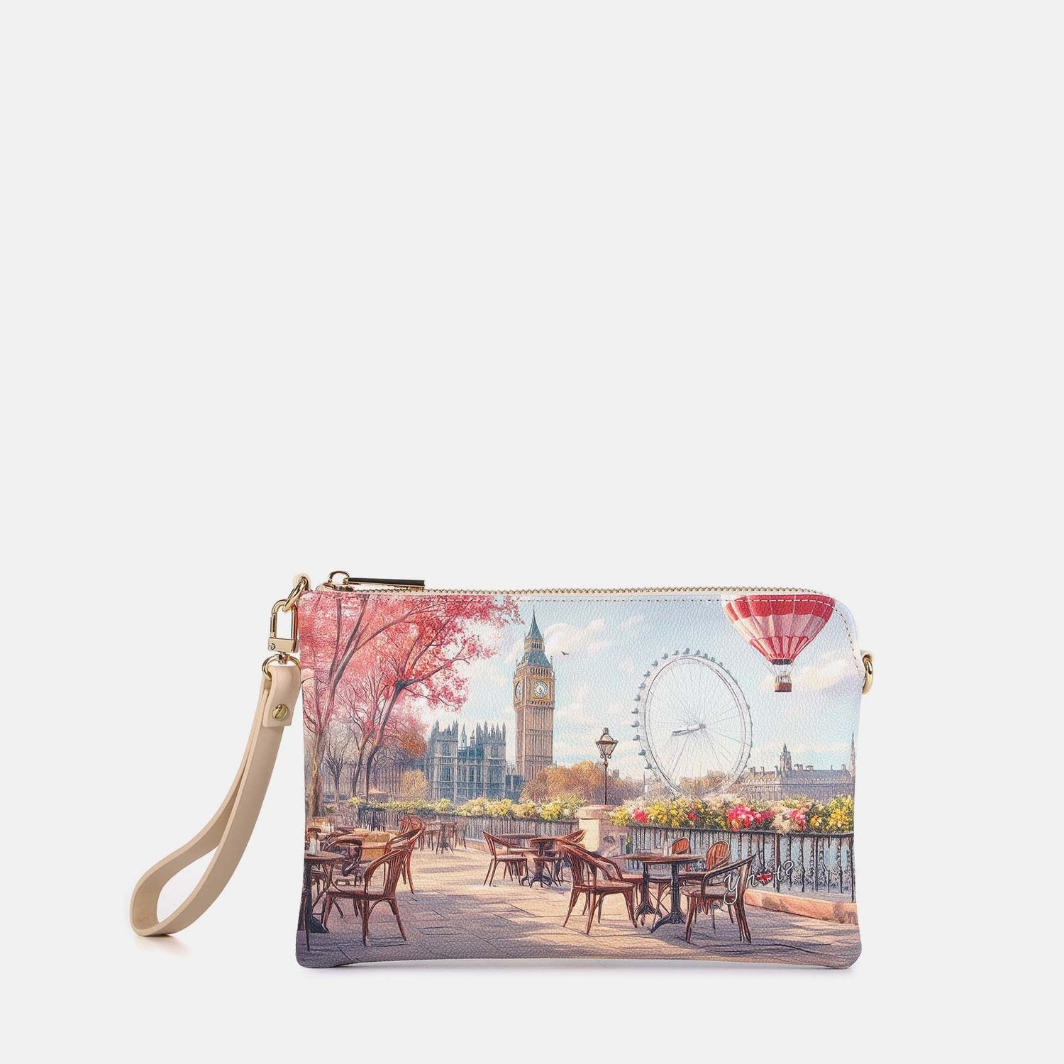 Ynot? Yes Bag Clutch con tracolla London Caffè
