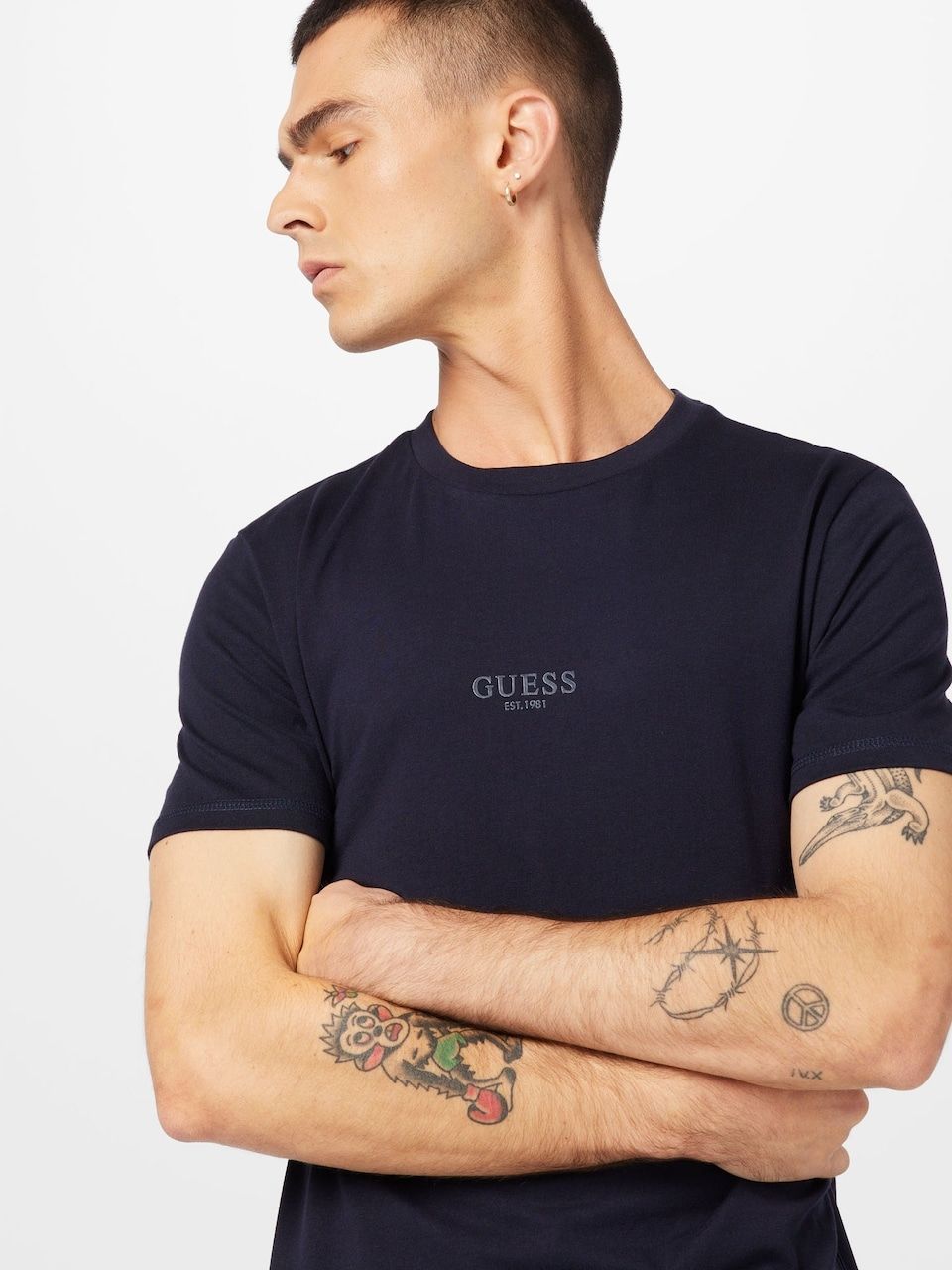Guess T-shirt Slim Fit 'Aidy' Blu Notte