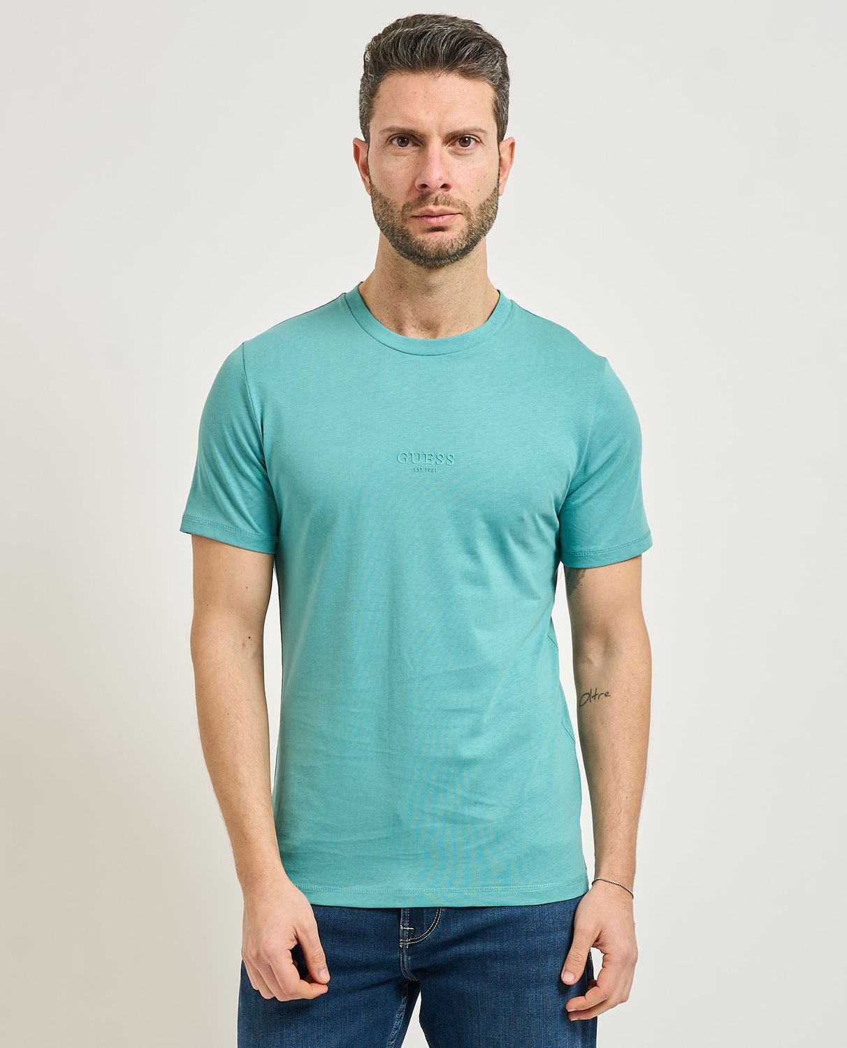 Guess T-shirt Slim Fit 'Aidy' Turchese 