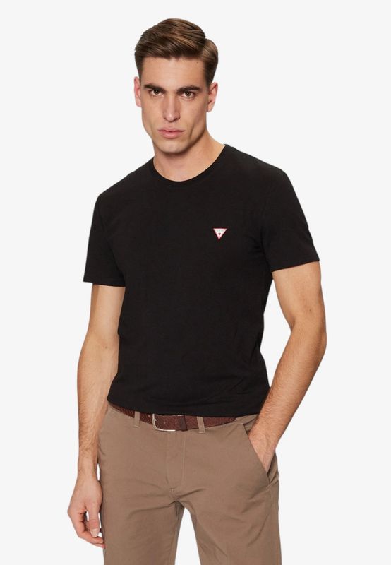 Guess T-shirt Slim Fit Logo triangolo Nera