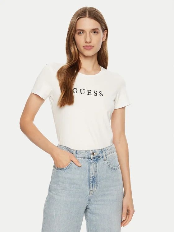 Guess T-shirt slim fit Con Logo Guess Bianca 