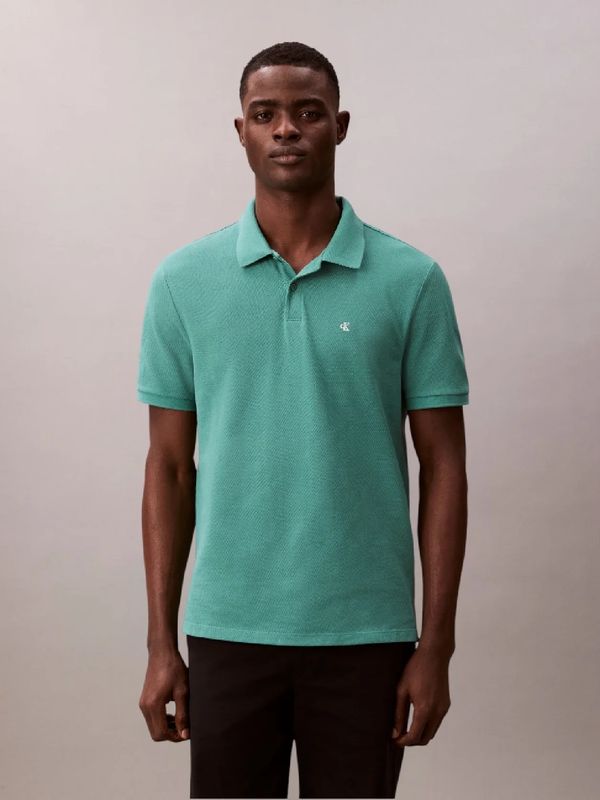 Calvin klein Polo in pique di cotone Classic Fit Verde acqua 