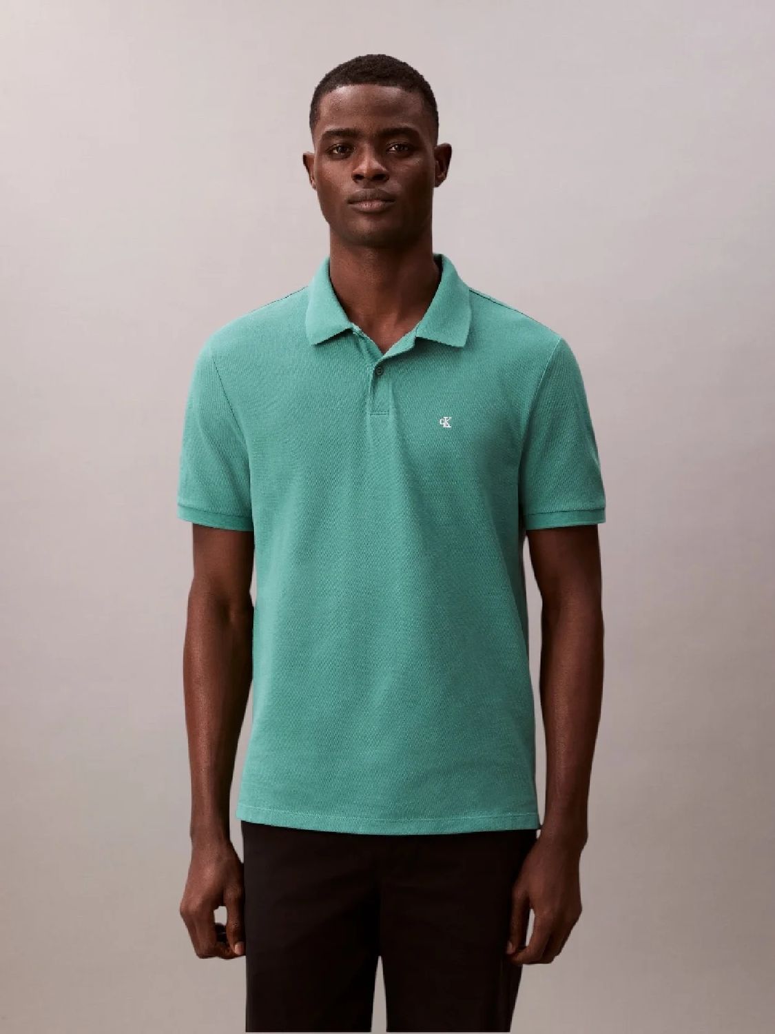 Calvin klein Polo in pique di cotone Classic Fit Verde acqua 