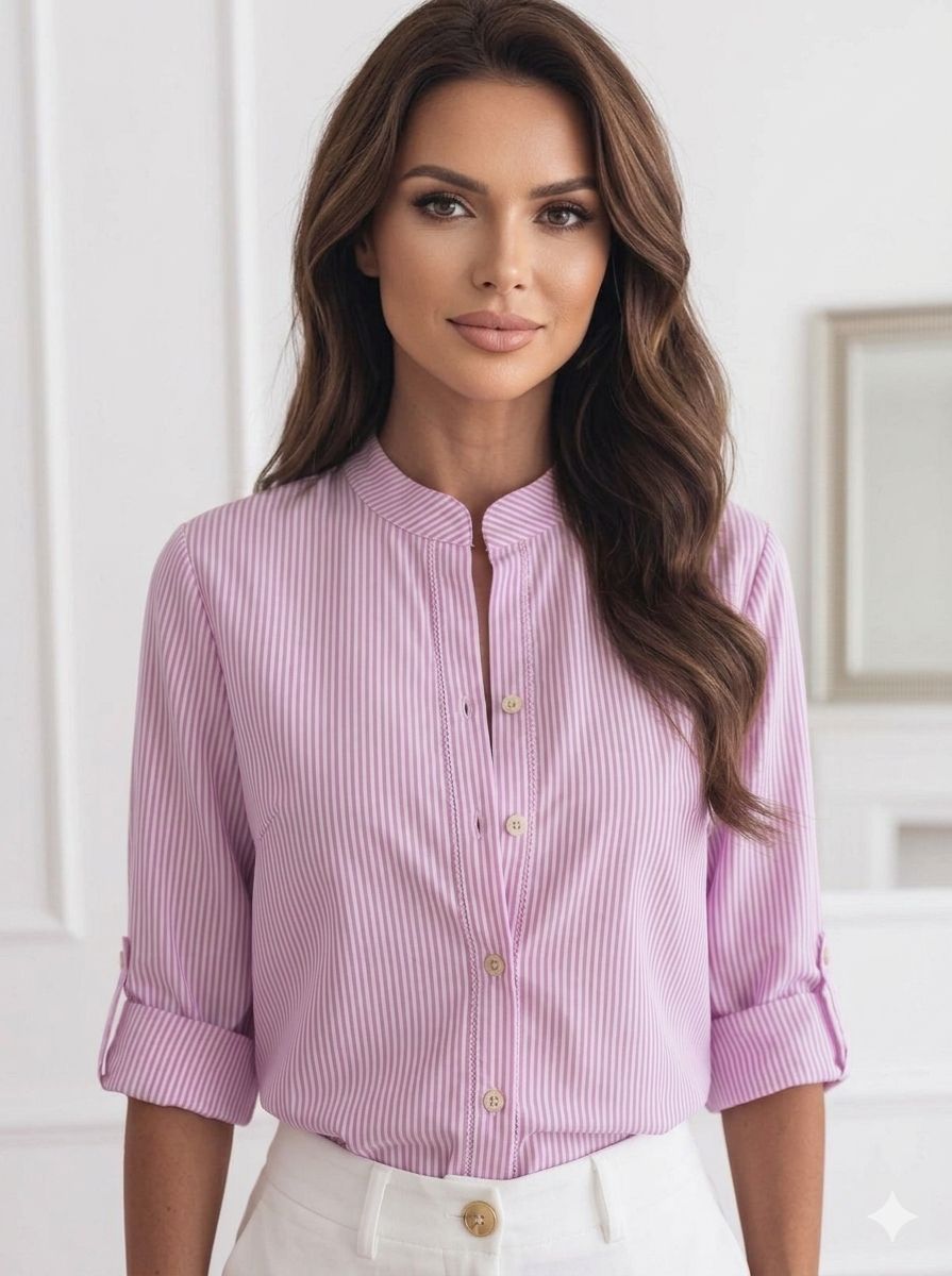 Estee Brown Camicia a righe misto cotone Rosa