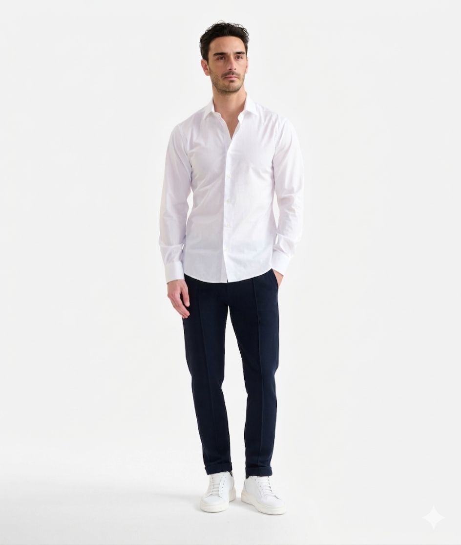 Alviero Martini 1A Classe Camicia slim in cotone Bianca
