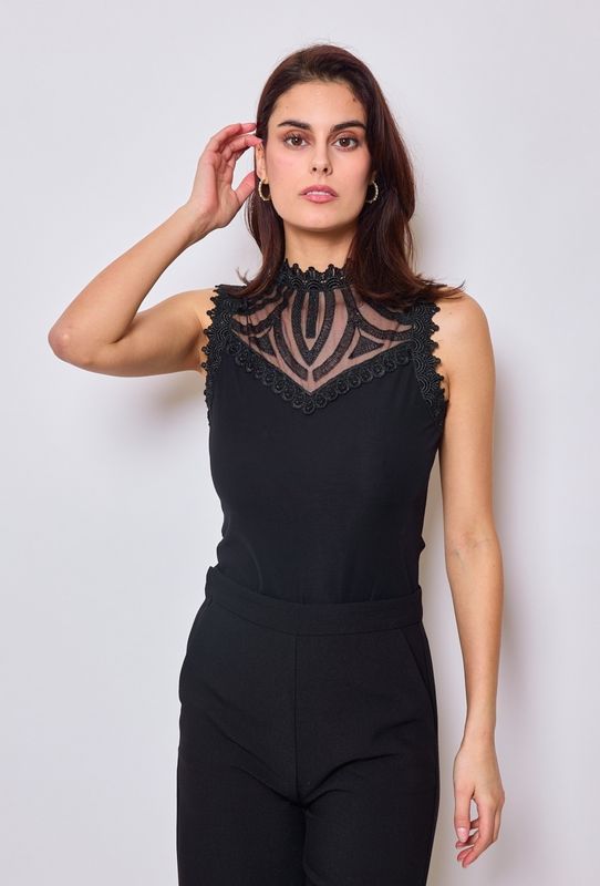 Lulumary Top in pizzo Nero