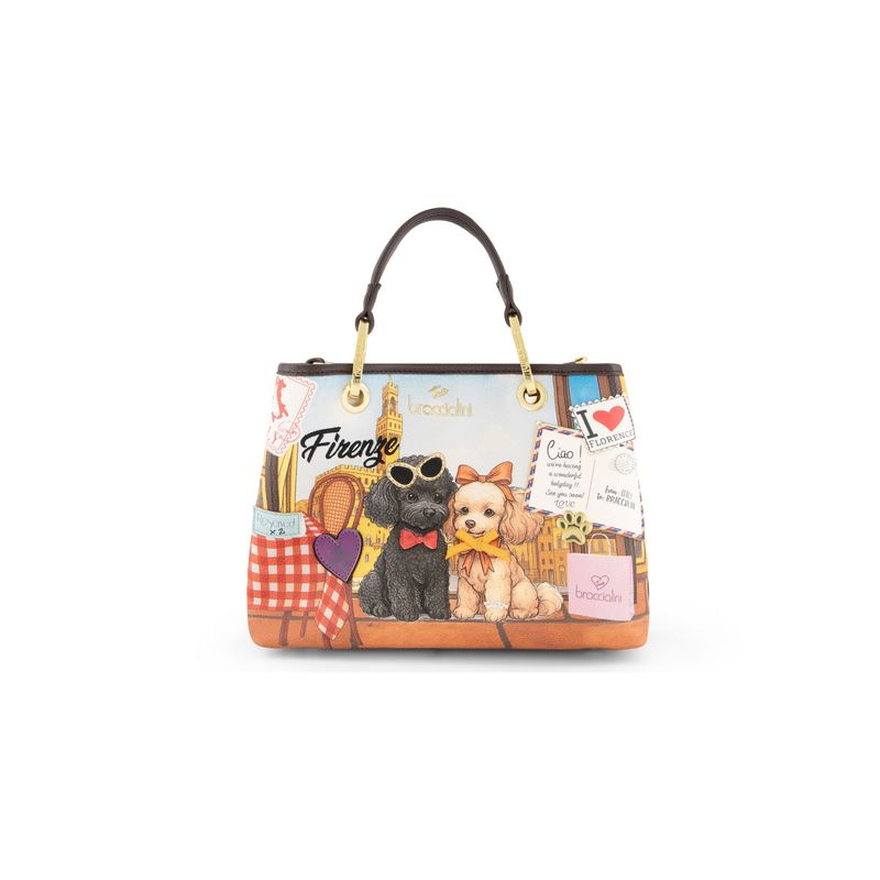 Braccialini Borsa a Mano Cartoline Firenze