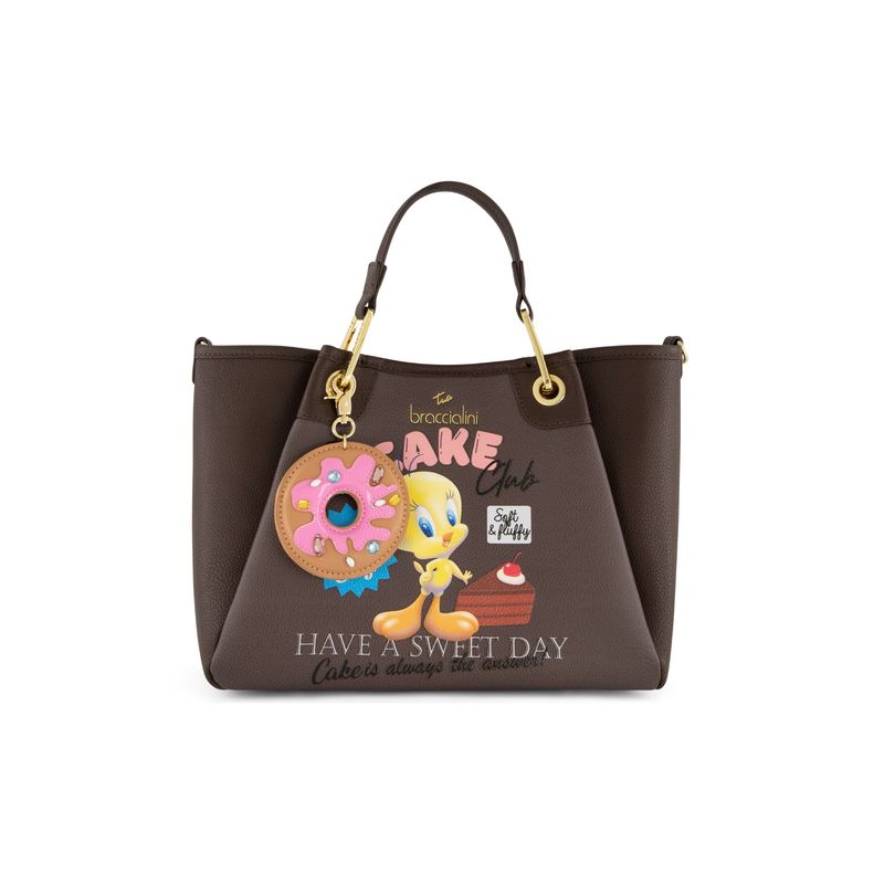 Braccialini Borsa a Mano Amy Looney Tunes Nera