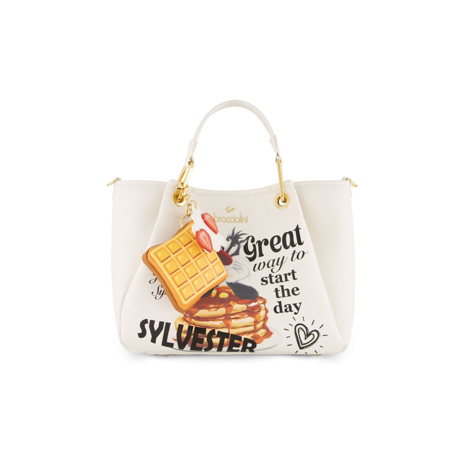 Braccialini Borsa a Mano Amy Looney Tunes Bianca