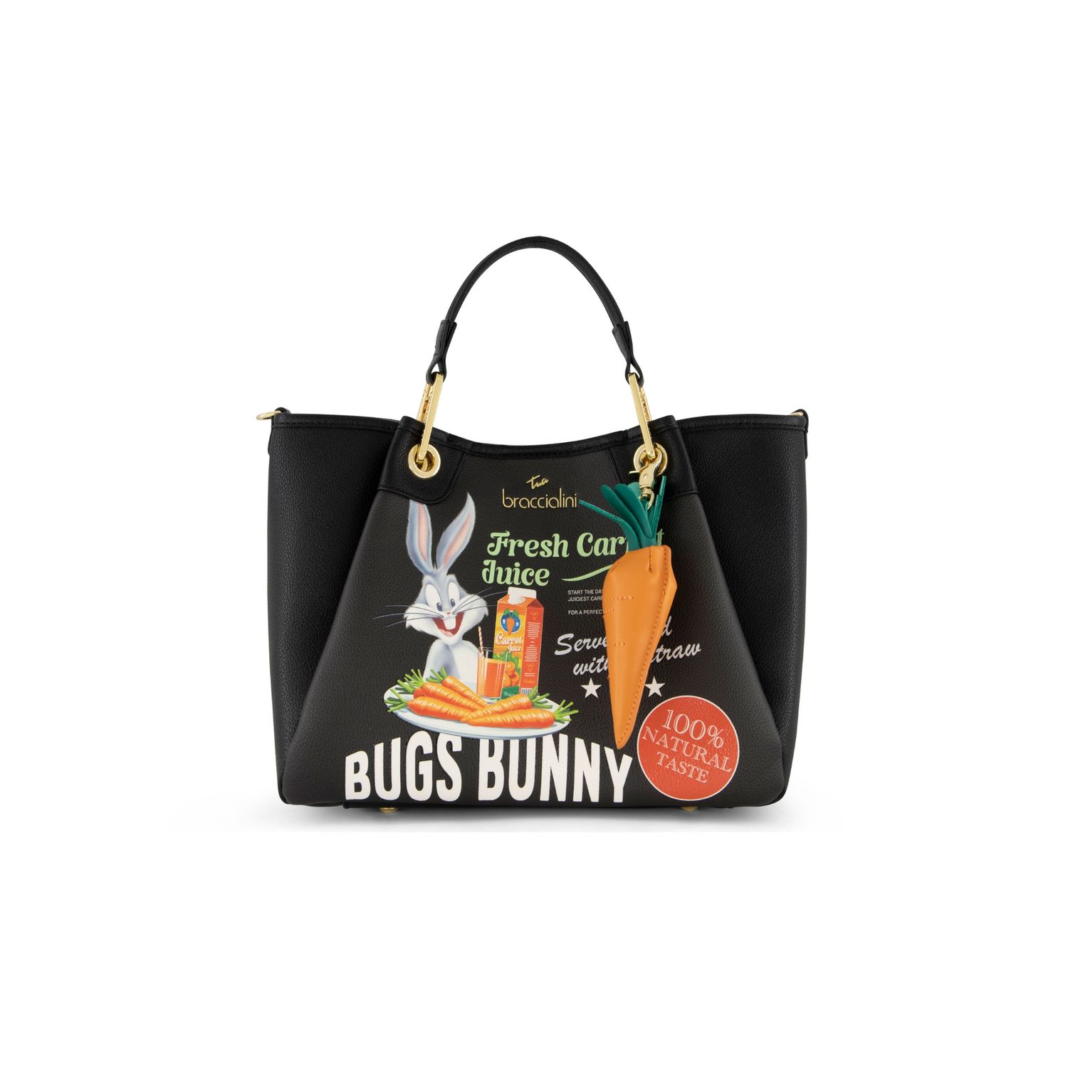 Braccialini Borsa a Mano Amy Looney Tunes Nera