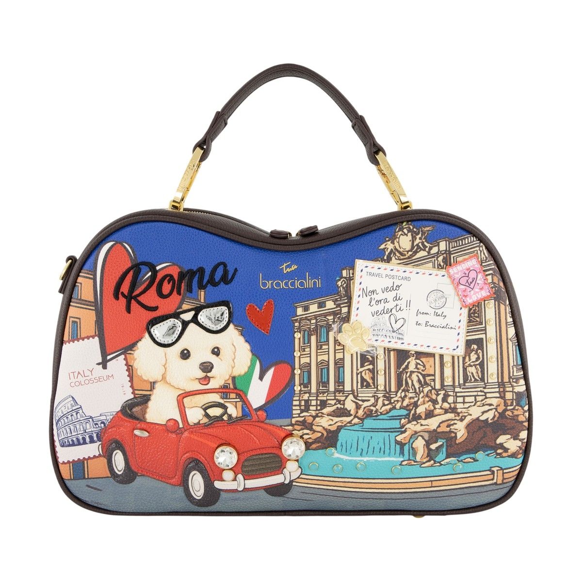 Braccialini Bauletto Cartoline Roma