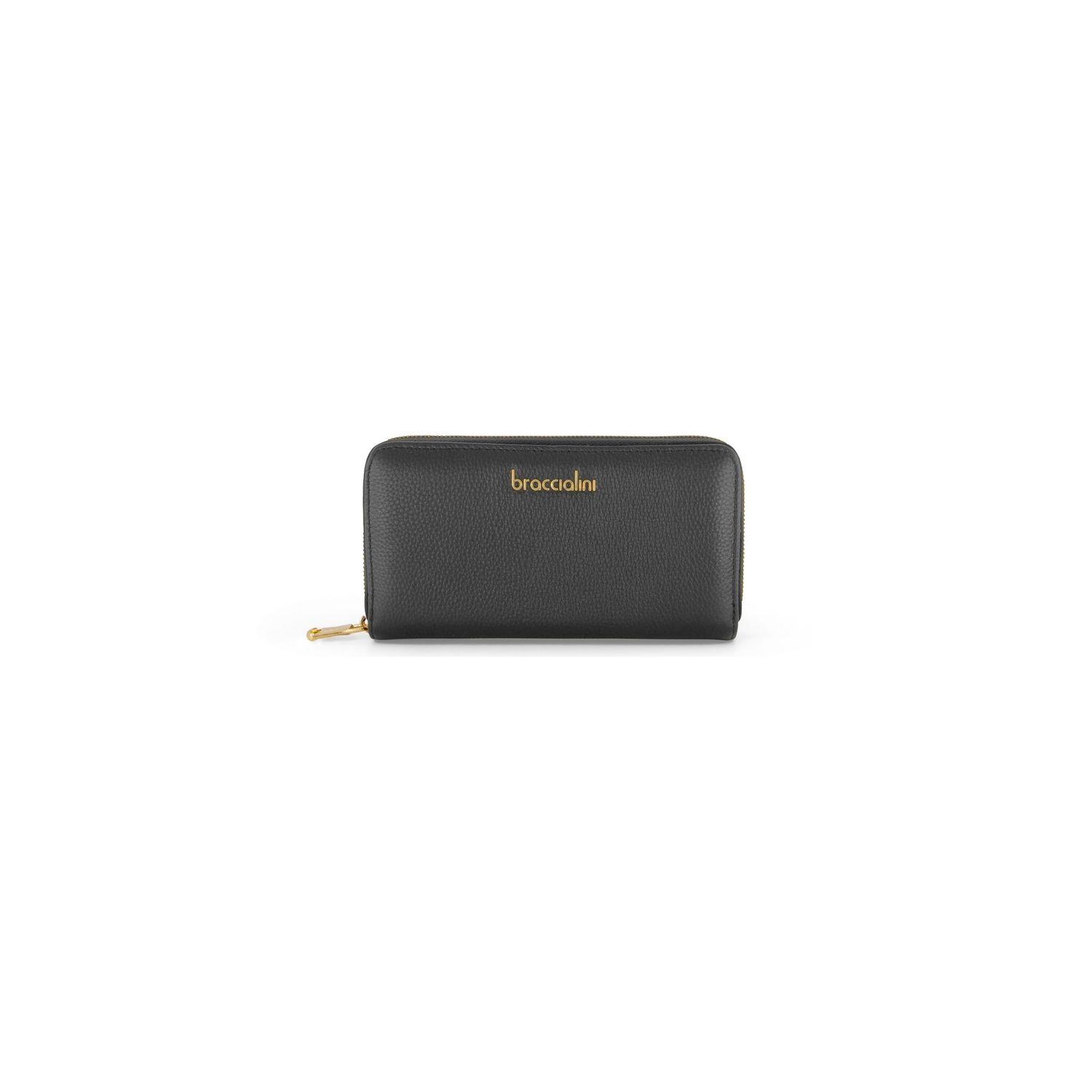 Braccialini Portafoglio in pelle Zip Around Basic Nero