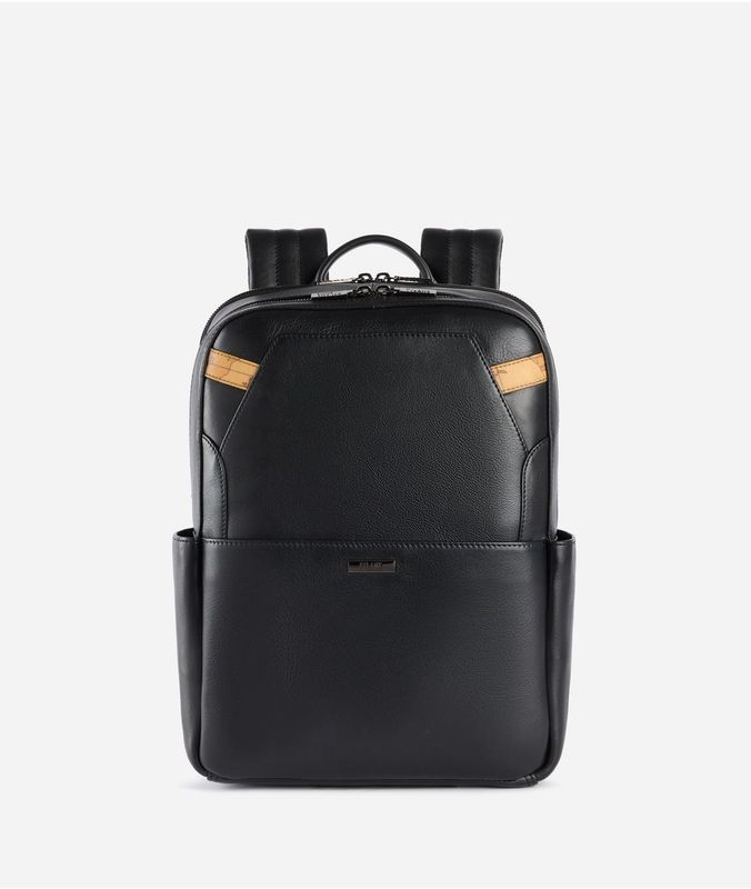 Alviero Martini 1A Classe Ranger Leather zaino Unisex porta PC 14 pollici Nero
