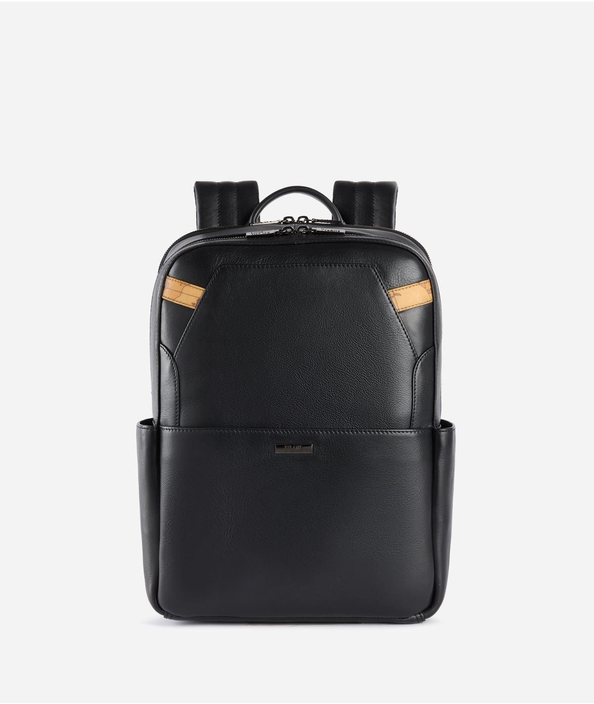Alviero Martini 1A Classe Ranger Leather zaino Unisex porta PC 14 pollici Nero