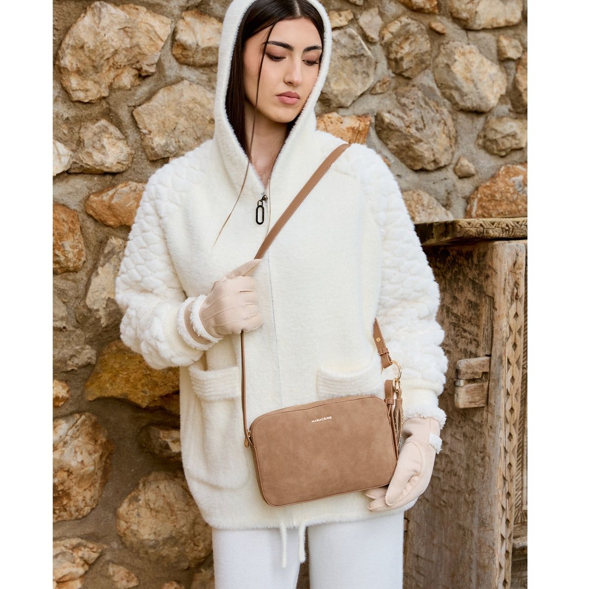 Maria Celine Borsa a tracolla Vintage Tan