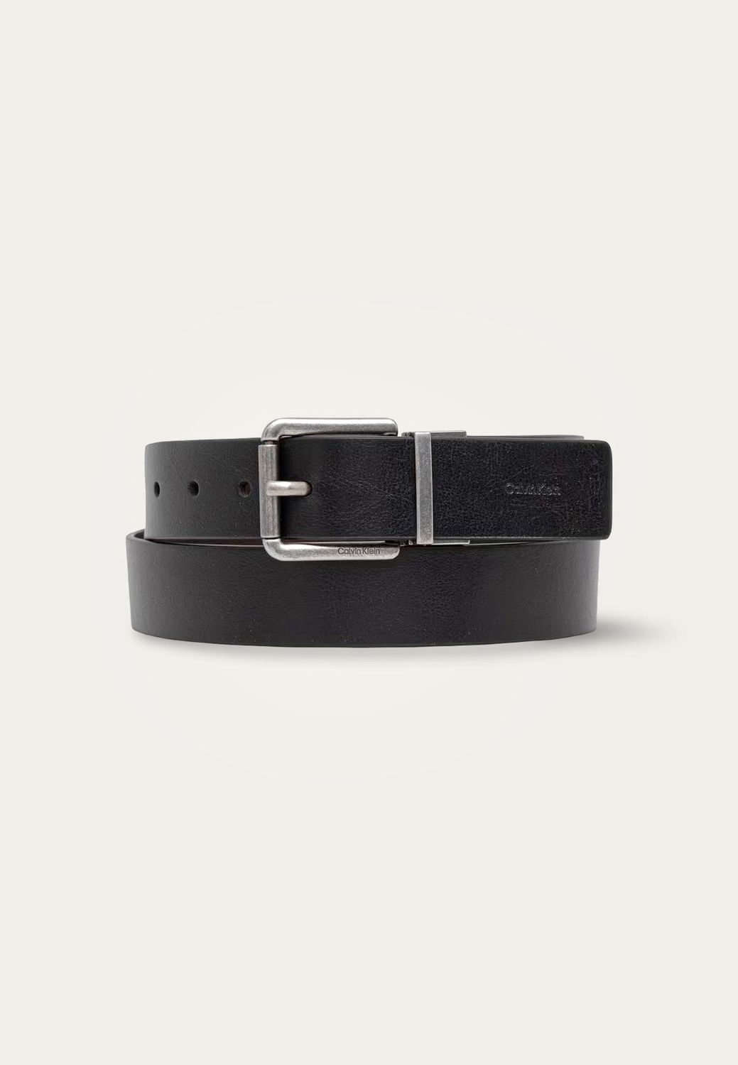 Calvin klein Cintura Double-face uomo Nera/Dark Brown 