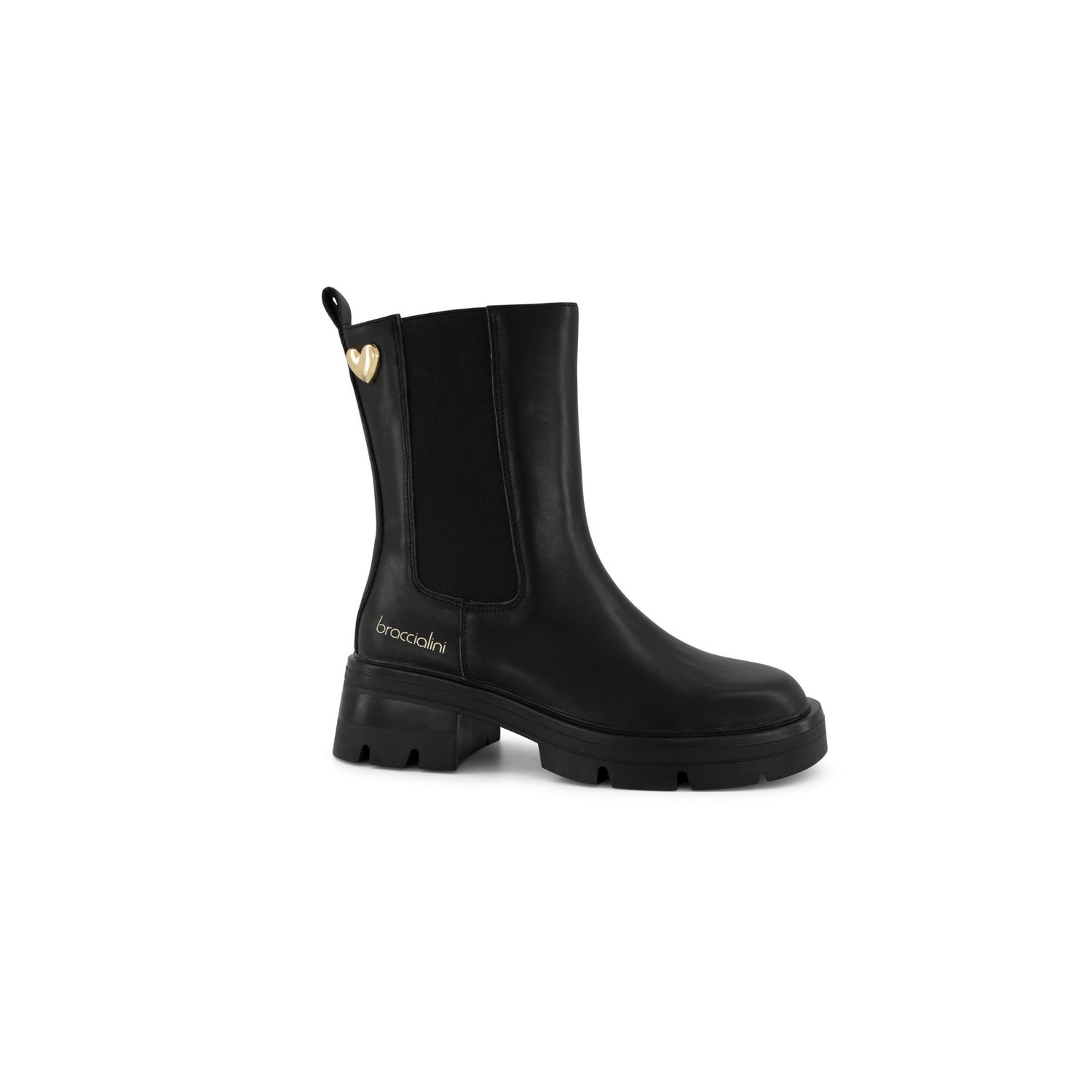 Braccialini Stivaletto Chelsea Rock in pelle Nero
