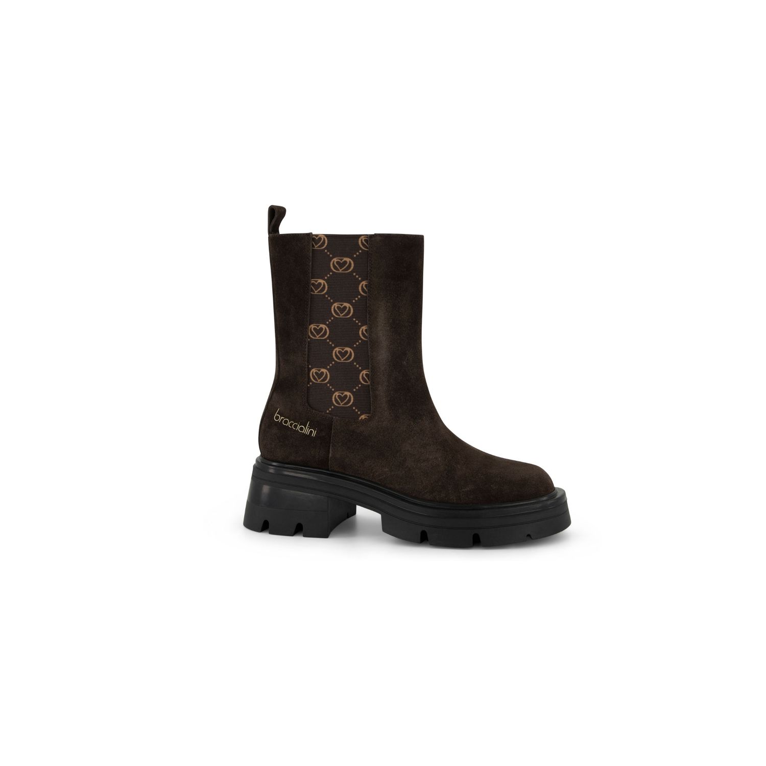 Braccialini Stivaletto Chelsea Rock in pelle Scamosciata Cioccolato 