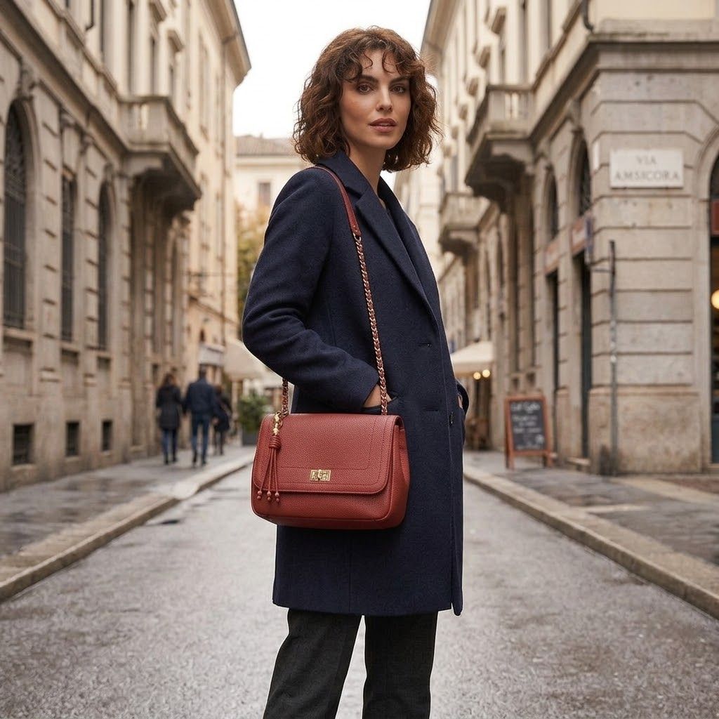 Mariaceline Borsa a tracolla Rosso