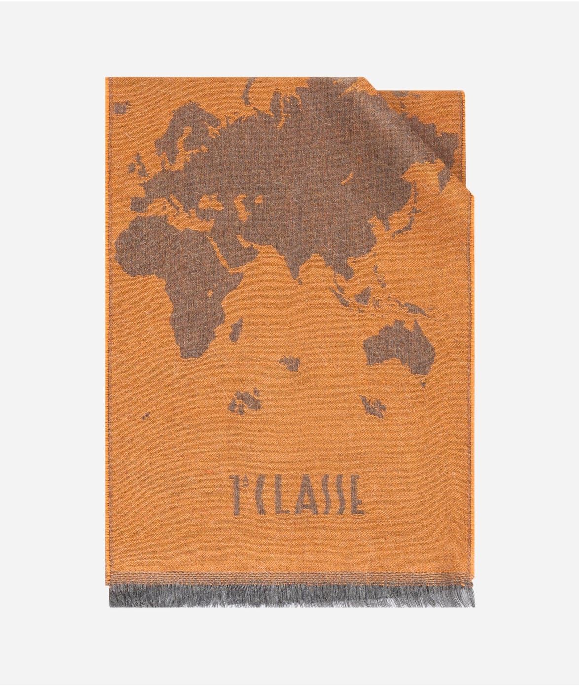 Alviero Martini Sciarpa Geo Pieno in misto lana e viscosa 30x170 Zucca