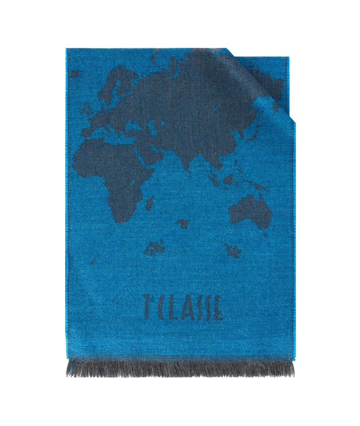 Alviero Martini 1A Classe Sciarpa Geo Pieno in misto lana e viscosa 30x170 Bluette