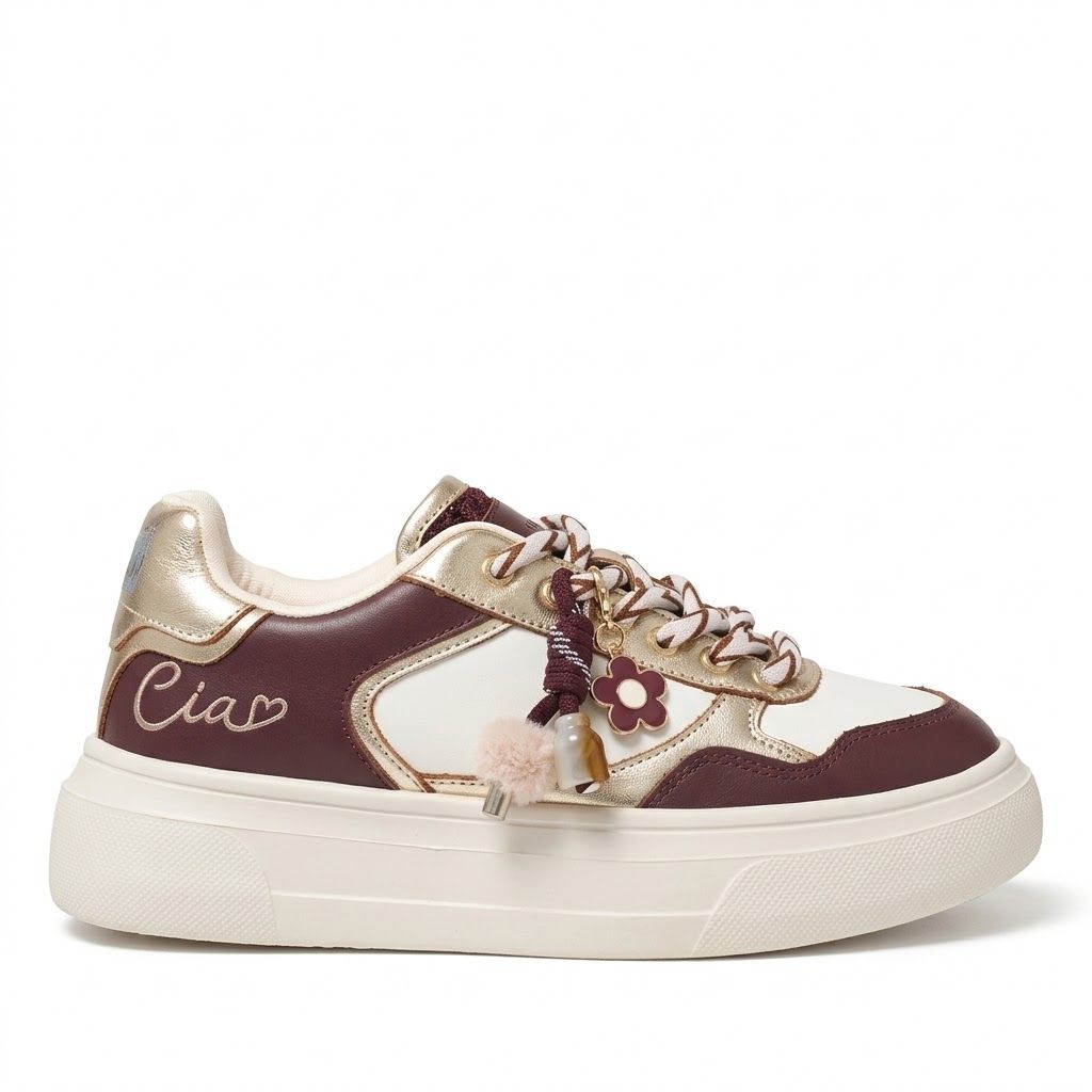 Braccialini Sneakers Ciao Bordeaux/Panna