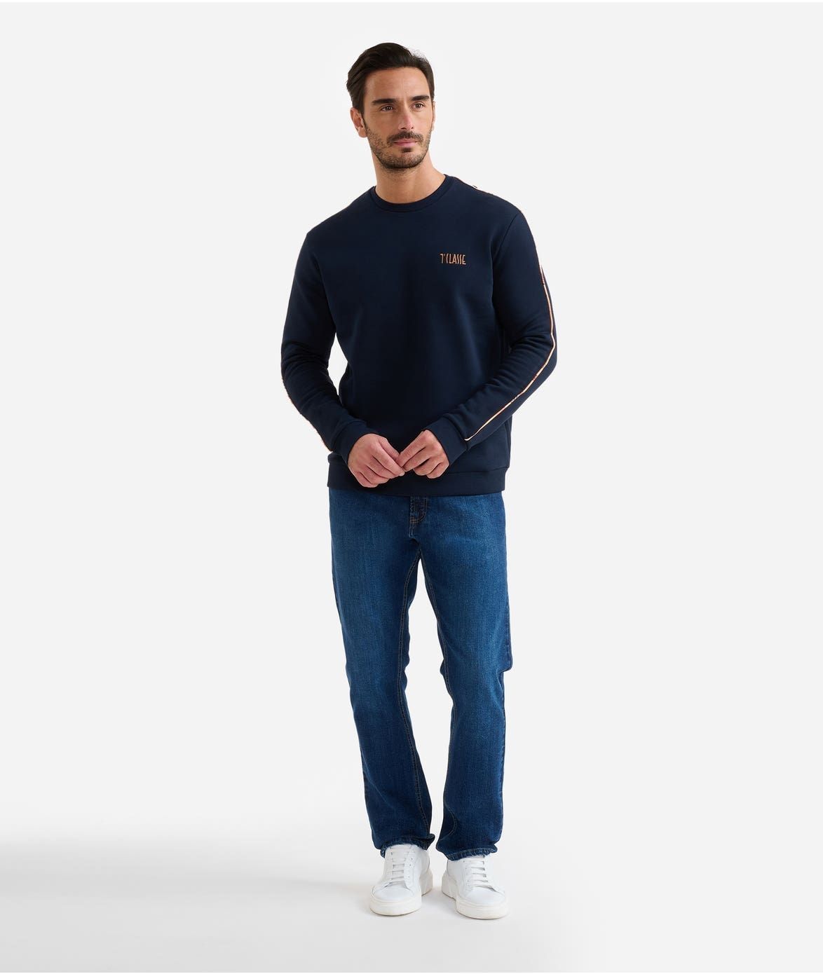 Alviero Martini 1A Classe Felpa girocollo con dettagli Geo Classic Blu Navy