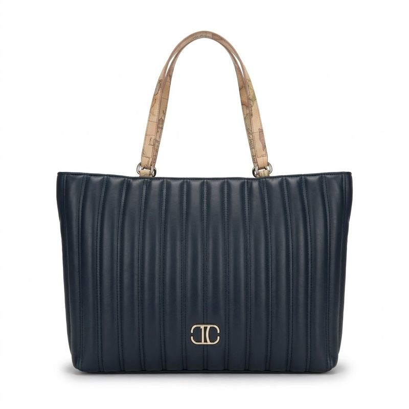 Alviero Martini 1A Classe Shopping Bag trapuntata con patta Nera