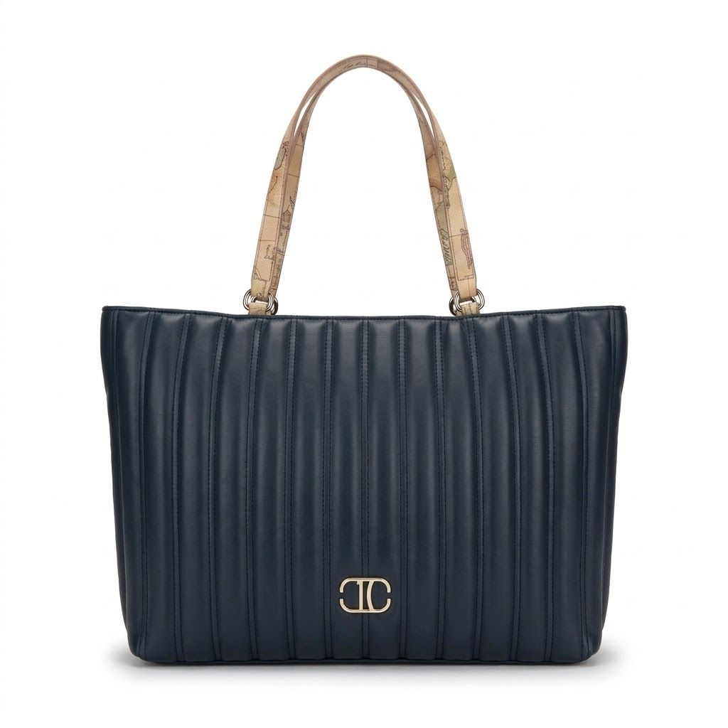 Alviero Martini 1A Classe Shopping Bag trapuntata con patta Nera