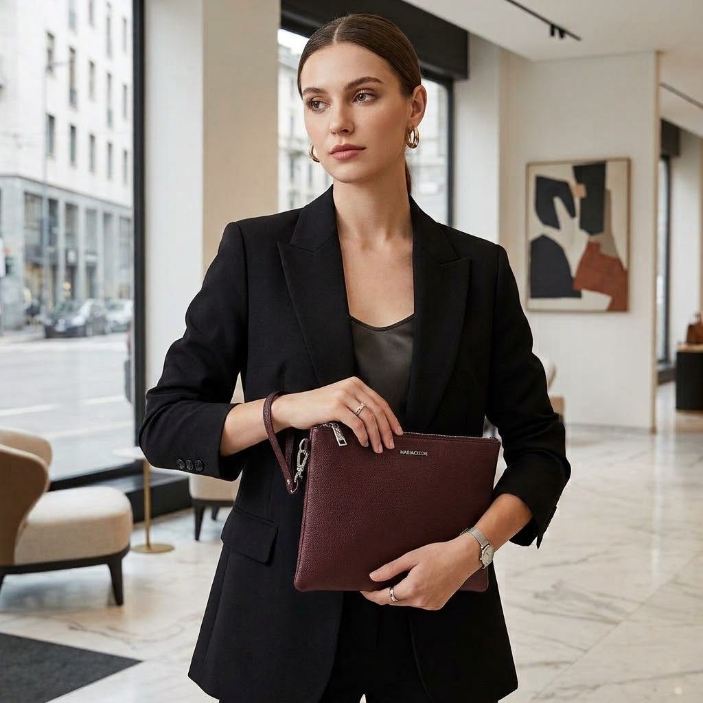 Mariaceline Daily Pochette Saffiano Bordeaux 