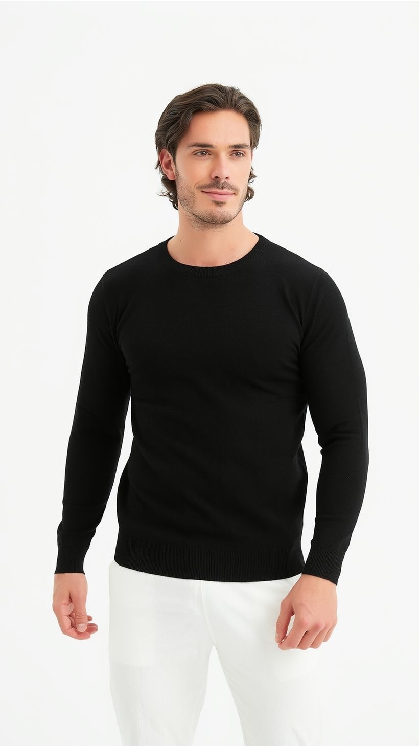 Yves Enzo Magliono girocollo CASHMERE TOUCH Nero