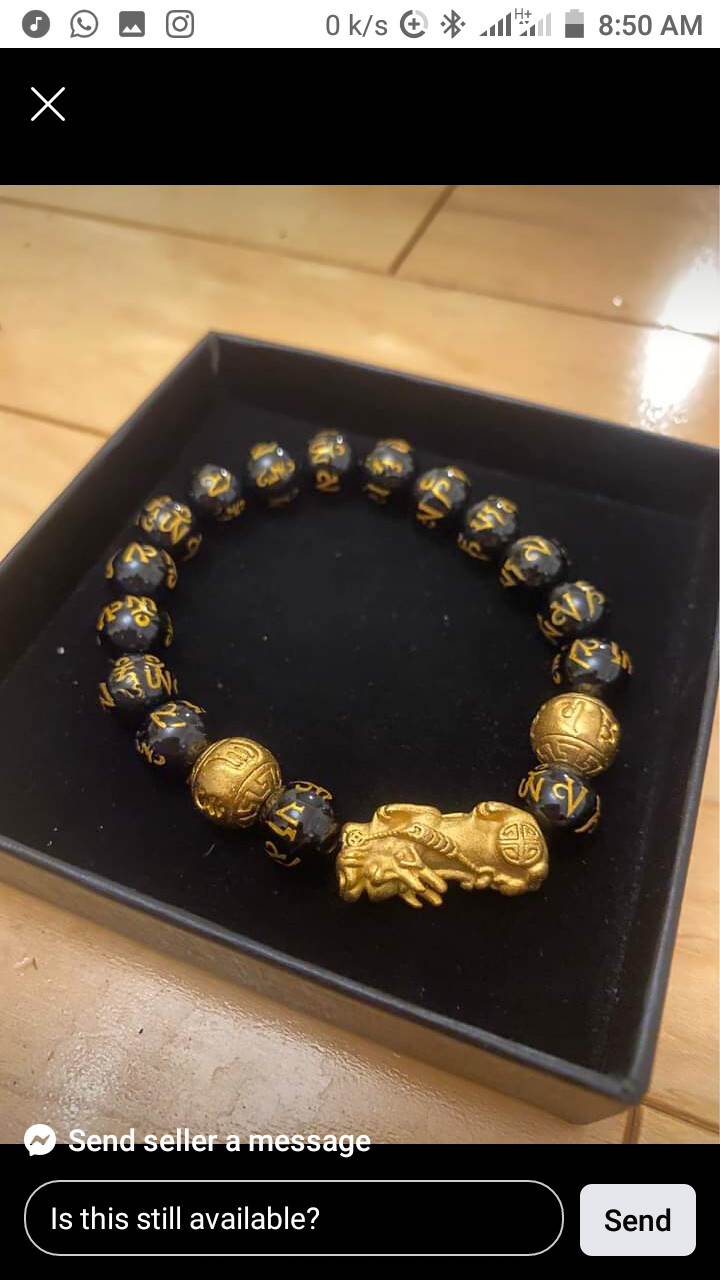 Pure Gold obisidian bracelet( Luck,Wealth &amp; Love)
