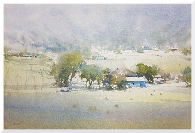 Farm in Wallabadah NSW, Watercolour 56cm x 36cm