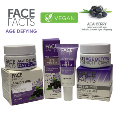 Face Fact Age Defying (Acai Berry) day, night & eye cream - VEGAN
