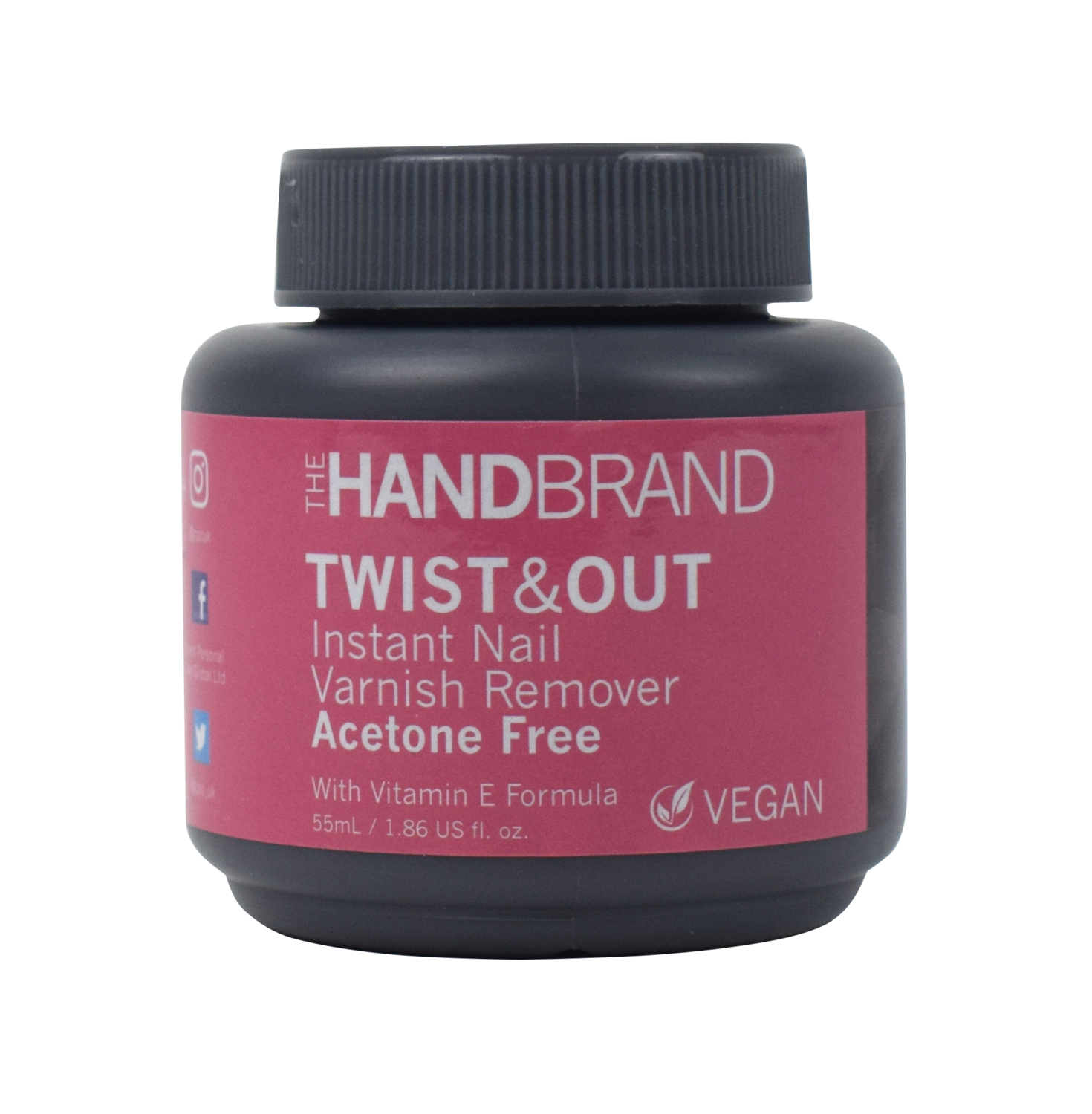 The HandBrand Twist & Out Nail Varnish Sponge Pot - Acetone Free VEGAN, 55 ml