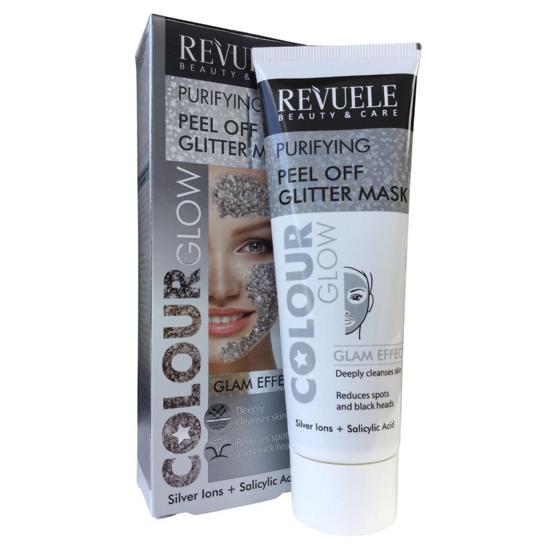 Revuele Peel Off Color Glow Glitter Mask - Silver Purifying, 80 ml