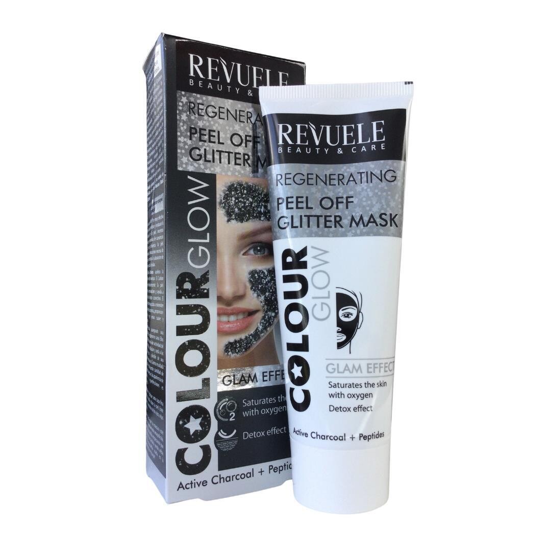Revuele Peel Off Glitter Mask - Black Regenerating, 80 ml