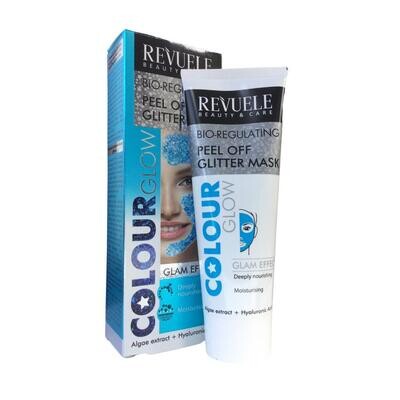 Revuele Peel Off Color Glow Glitter Mask - Blue Bio-Regulating, 80 ml