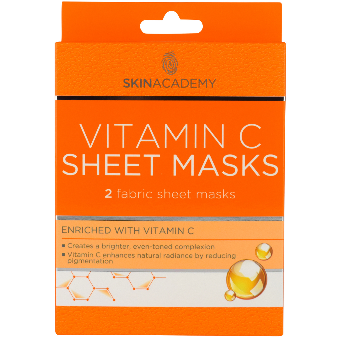 Skin Academy Sheet Mask - Vitamin C, 2 Sheets