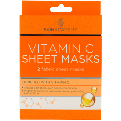 Skin Academy Sheet Mask - Vitamin C, 2 Sheets